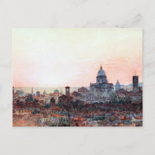 Sunset Over Brescia, Italien Postkarte