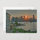 Sunset over Brooklyn Bridge Postkarte (Vorne/Hinten)