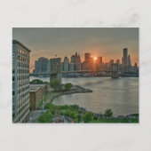 Sunset over Brooklyn Bridge Postkarte (Vorderseite)