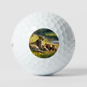 "Sunset over Cheetah Family" Golfball