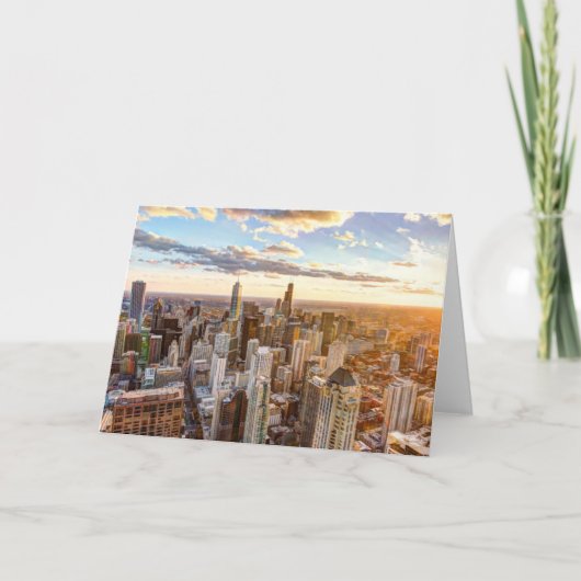 Sunset Over Chicago Karte (Vorderseite)