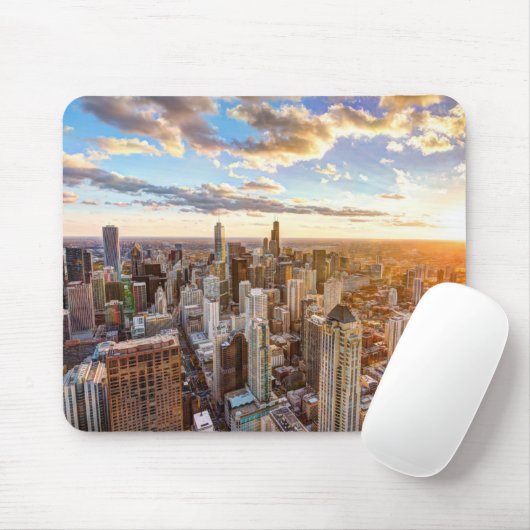 Sunset Over Chicago Mousepad (Mit Mouse)