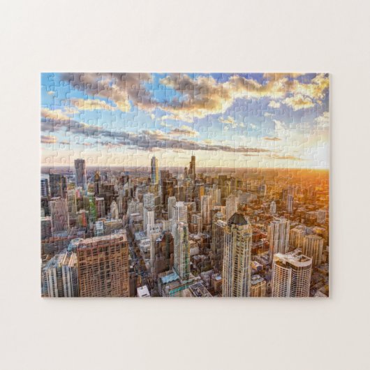 Sunset Over Chicago Puzzle (Horizontal)