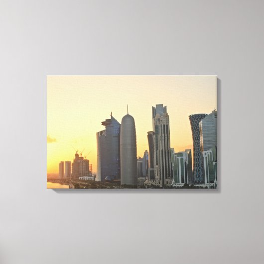Sunset over Doha, Katar Leinwand drucken (Vorderseite)