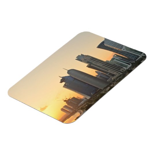 Sunset over Doha, Katar, rechteckiger Magnet (Linke Seite)