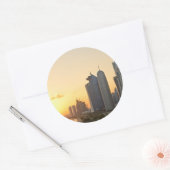 Sunset over Doha, Katar Round Aufkleber (Umschlag)