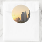 Sunset over Doha, Katar Round Aufkleber (Tasche)