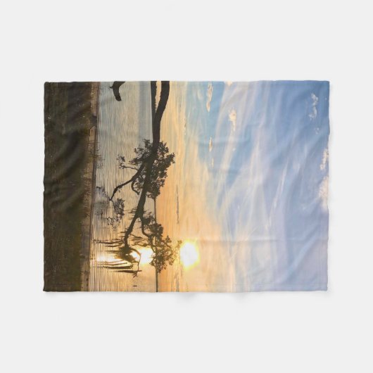 Sunset Over East Bay Fleecedecke (Vorderseite (Horizontal))