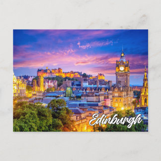 Sunset Over Edinburgh, Schottland Postkarte