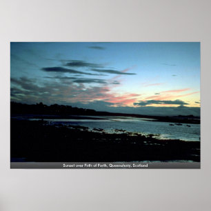 Sunset over Firth of Forth, Queensferry, Schottlan Poster