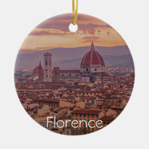 Sunset over Florence, Italy Keramik Ornament