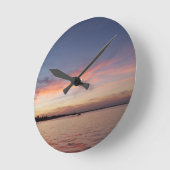 Sunset over Florida Bay, Key Largo FL Runde Wanduhr (Winkel)