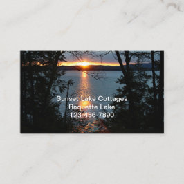 Sunset Over Forest Lake Business Cards Visitenkarte