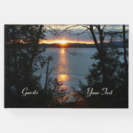 Sunset Over Forest Lake Guest Book Gästebuch
