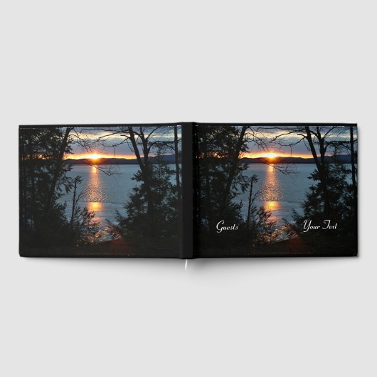 Sunset Over Forest Lake Guest Book Gästebuch (Voll)