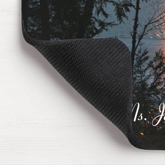 Sunset Over Forest Lake Mouse Pad Mousepad (Ecke)