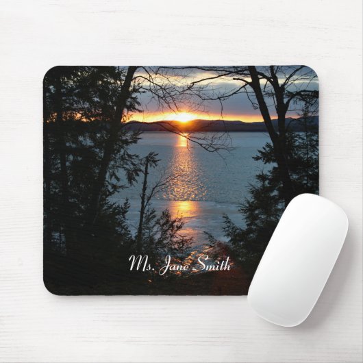 Sunset Over Forest Lake Mouse Pad Mousepad (Mit Mouse)