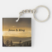 Sunset Over Forest Mountains Psalm 86:11 Verse  Schlüsselanhänger (Rückseite)