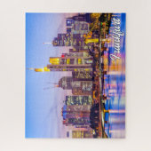Sunset Over Frankfurt, Deutschland Puzzle (Vertikal)