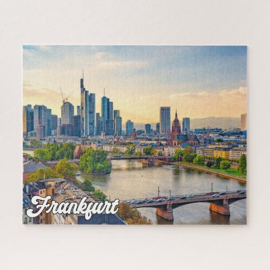 Sunset Over Frankfurt, Deutschland Puzzle (Horizontal)
