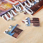 Sunset Over Frankfurt, Deutschland Puzzle (Seite)