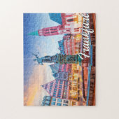 Sunset Over Frankfurt, Deutschland Puzzle (Vertikal)