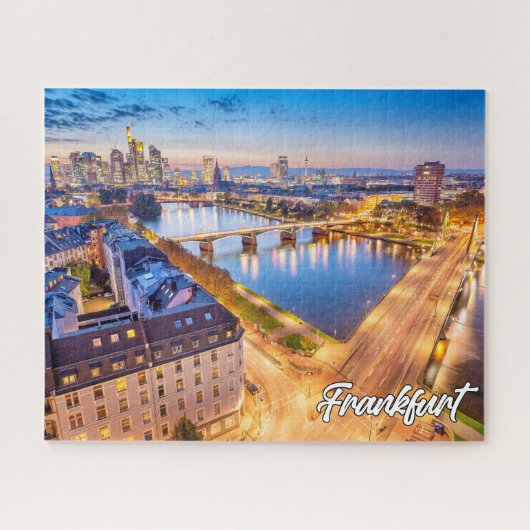 Sunset Over Frankfurt, Deutschland Puzzle (Horizontal)
