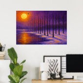Sunset over Frosty Forest Poster (Heimbüro)