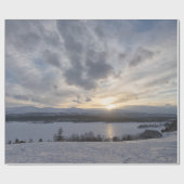 Sunset over frozen lake geschenkpapier (Flach)