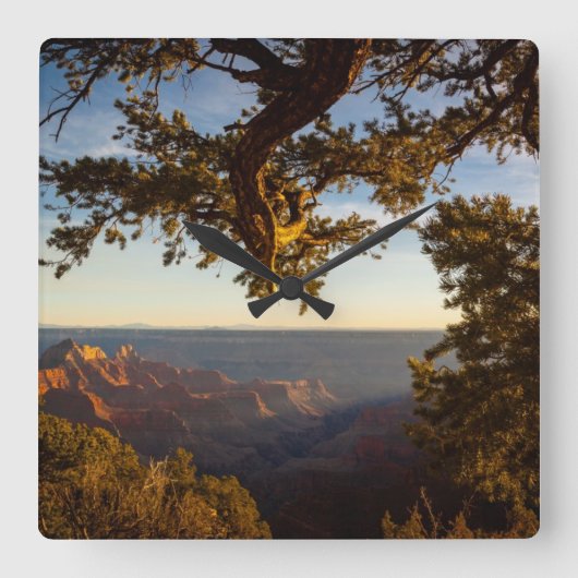 Sunset over Grand Canyon Quadratische Wanduhr (Vorderseite)