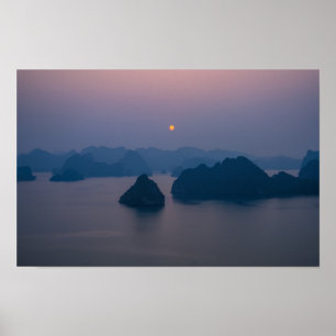 Sunset over Halong Bay - Vietnam, Asien Poster