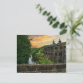 Sunset over Hawksclough Bridge, Mytholmroyd Postkarte (Stehend Vorderseite)