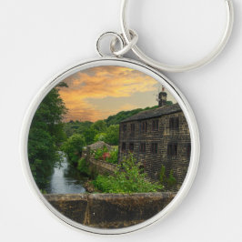 Sunset over Hawksclough Bridge, Mytholmroyd Schlüsselanhänger