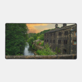 Sunset over Hawksclough Bridge, Mytholmroyd Schreibtischunterlage
