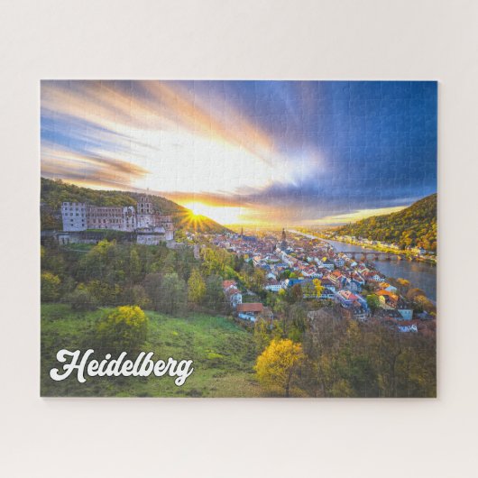 Sunset Over Heidelberg, Deutschland Puzzle (Horizontal)