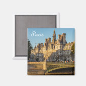 Sunset over Hotel de Ville in Paris, Frankreich Magnet (Vorderseite/Rückseite)