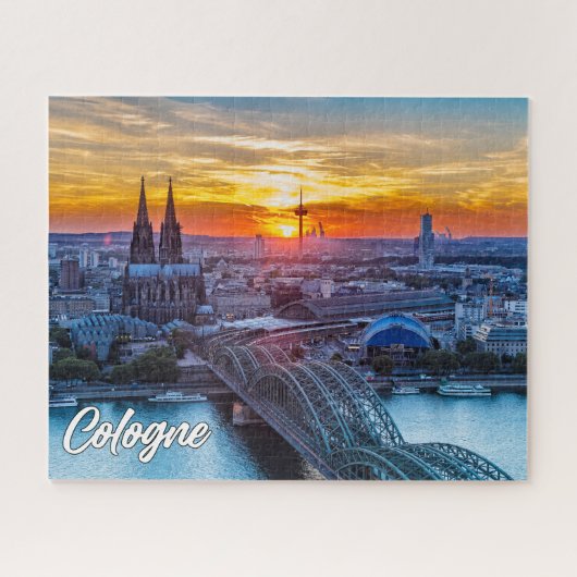 Sunset Over Köln, Deutschland Puzzle (Horizontal)