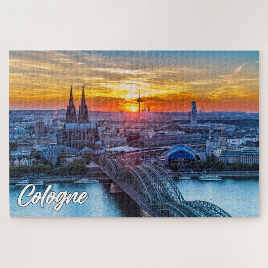 Sunset Over Köln, Deutschland Puzzle (Horizontal)