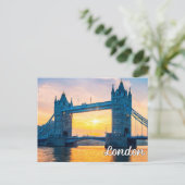 Sunset Over London, England, Großbritannien Postkarte (Stehend Vorderseite)
