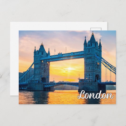 Sunset Over London, England, Großbritannien Postkarte (Vorne/Hinten)