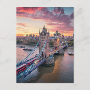 Sunset over London Postkarte