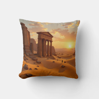 Sunset over lost Temple Four Riders Western Pillow Kissen