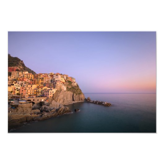 Sunset over Manarola village Fotodruck (Vorne)