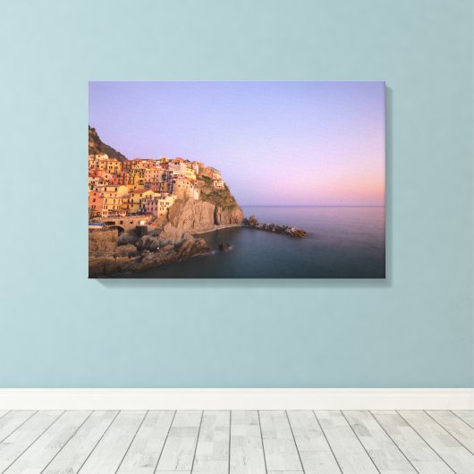 Sunset over Manarola village Leinwanddruck (Insitu (Holzboden))