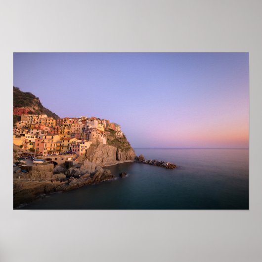 Sunset over Manarola village Poster (Vorne)