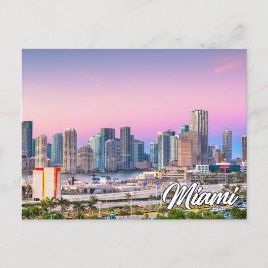 Sunset Over Miami, Florida, Vereinigte Staaten Postkarte (Vorderseite)