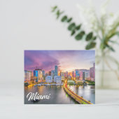 Sunset Over Miami, Florida, Vereinigte Staaten Postkarte (Stehend Vorderseite)