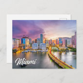 Sunset Over Miami, Florida, Vereinigte Staaten Postkarte (Vorne/Hinten)