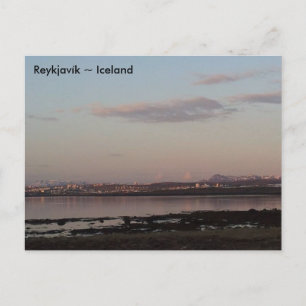 Sunset over Reykjavík, Island Postkarte