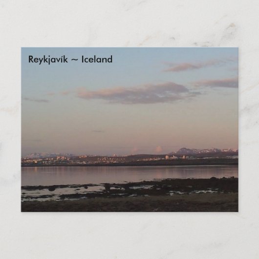 Sunset over Reykjavík, Island Postkarte (Vorderseite)